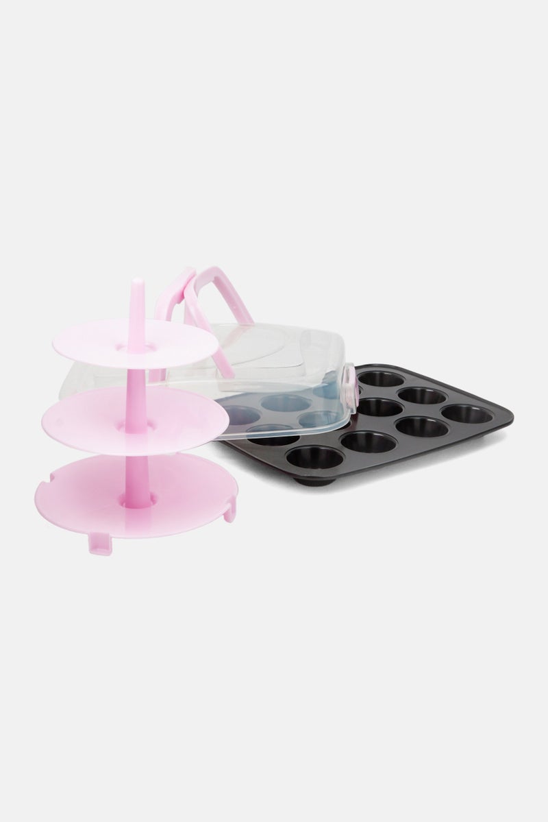 ibili 12 Muffin Mold With Top With Support, Black  - Image 1
