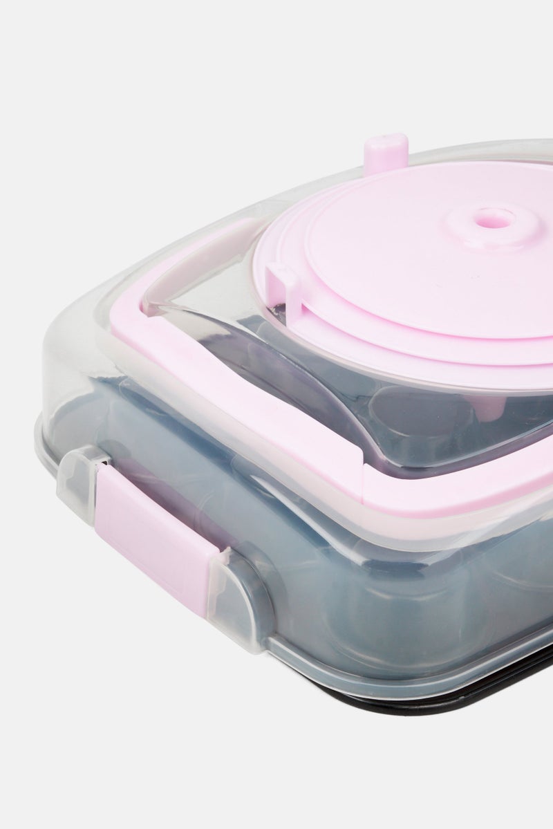 ibili 12 Muffin Mold With Top With Support, Black  - Image 4