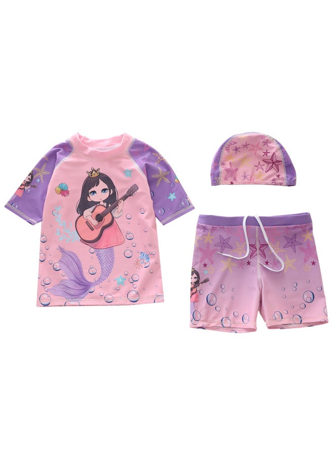New Children's Swimsuit Female Sun Protection Split Swimsuit Cute Children Princess Baby Girl Swimsuit
