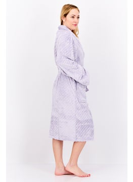Kathy Ireland Women Belted Bath Robe, Lavender  - Image 4