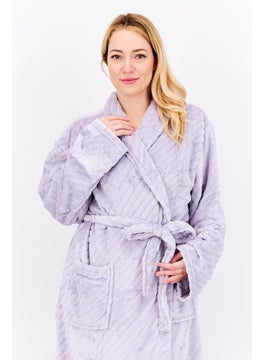 Kathy Ireland Women Belted Bath Robe, Lavender  - Image 2