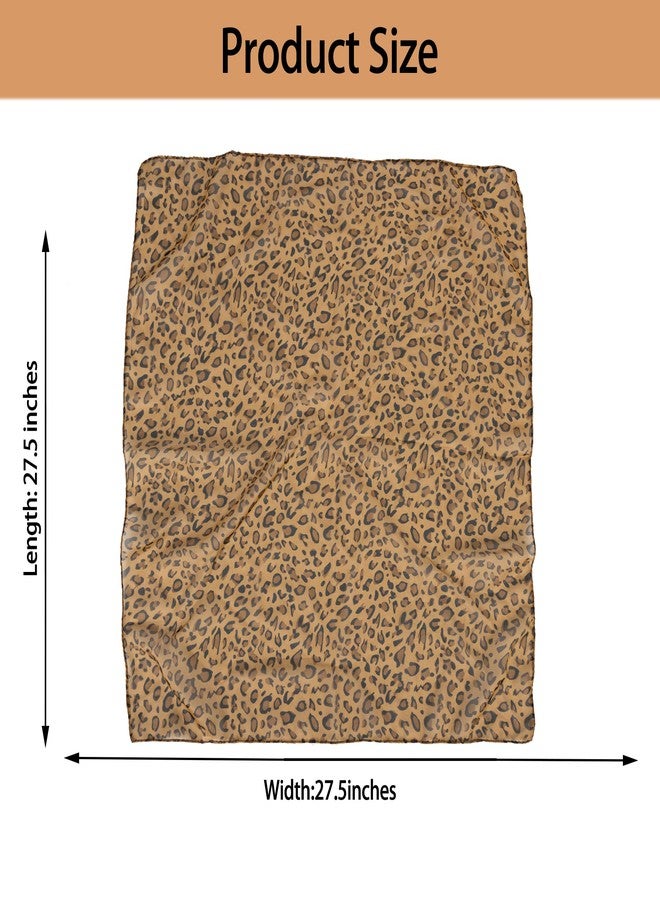 إيوهاك وشاح إيوهاك النسائي بنقشة جلد النمر، وشاح مربع خفيف الوزن من الشيفون، مناسب لموسم الربيع والصيف - Image 2