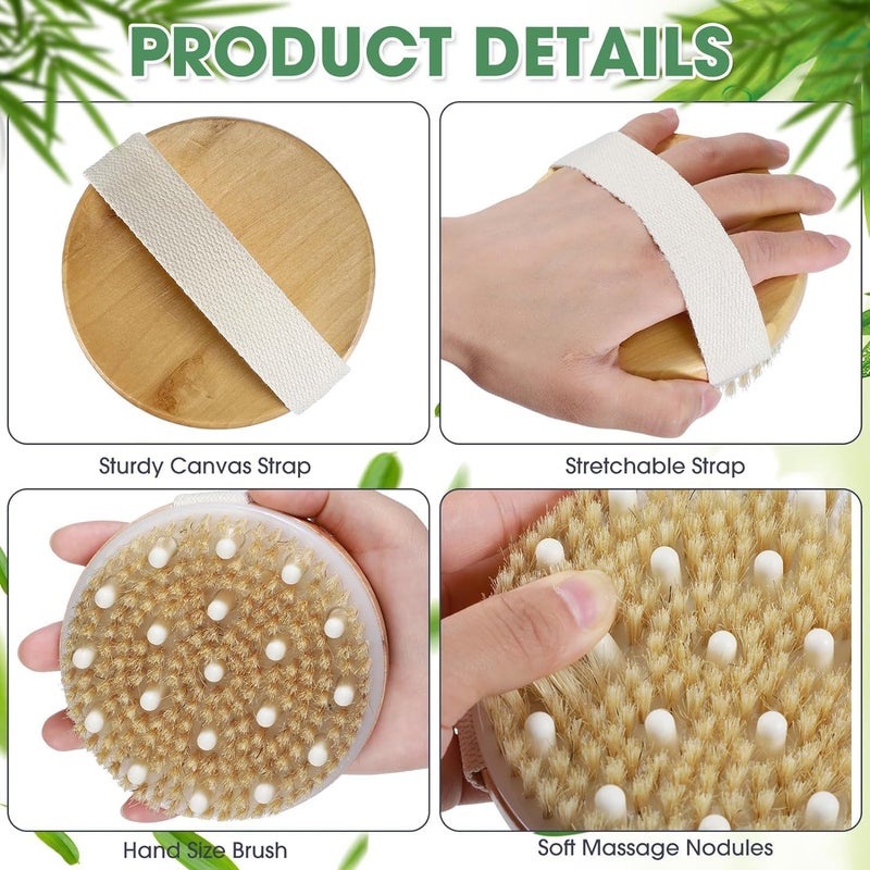 Cozron Cozron Dry Brushing Body Brush Exfoliating Brush Body Scrubber Wooden Shower Brush Body Exfoliator Dry Brush Bath Brush for Cellulite and Lymphatic Improve Circulation Stop Ingrown Hairs - Image 3