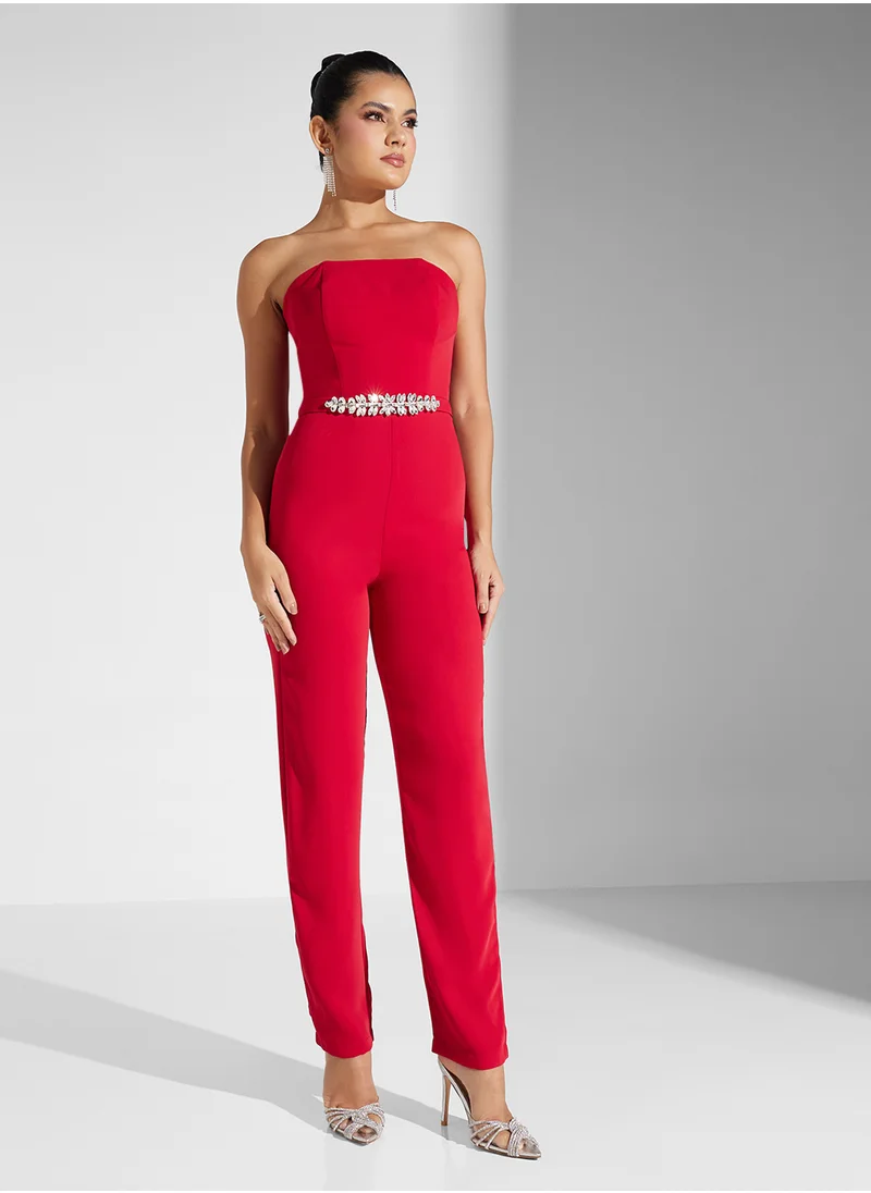 Akadia Fashion crystal cape jumpsuit