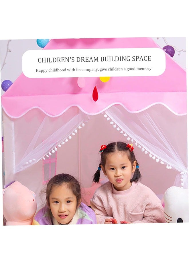 Beauenty Kids Playhouse with LED Lights and Coral Fleece Mat, Children's Play Tent Activity Center, Cute Princess Castle Game House for Girls, Suitable for bedrooms, living room, backyards, parks (Pink Color, Size 51" x 47" x 41")  - Image 4