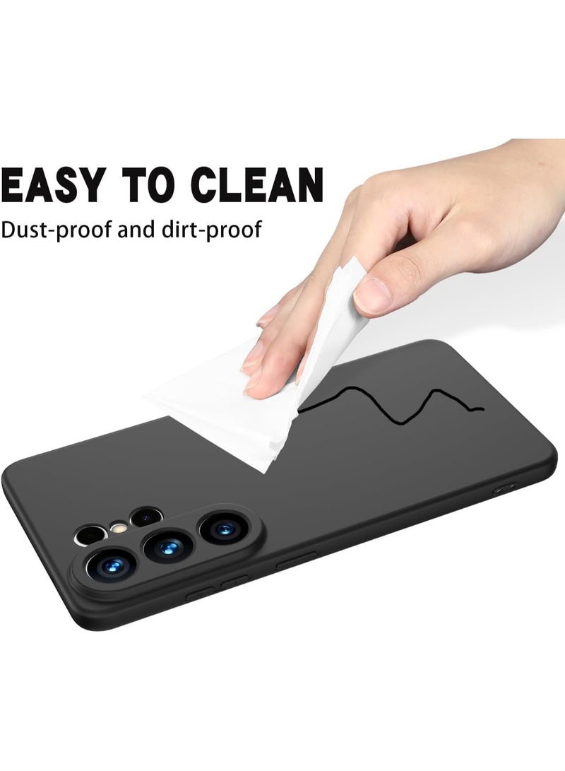 ICARLUS For Samsung Galaxy S26 Ultra 5G Case Slim Liquid Silicone Protective Cover Black - Image 3