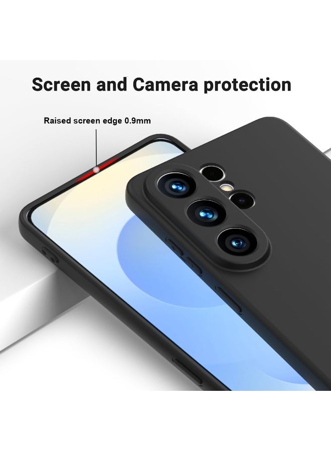 ICARLUS For Samsung Galaxy S26 Ultra 5G Case Slim Liquid Silicone Protective Cover Black - Image 2