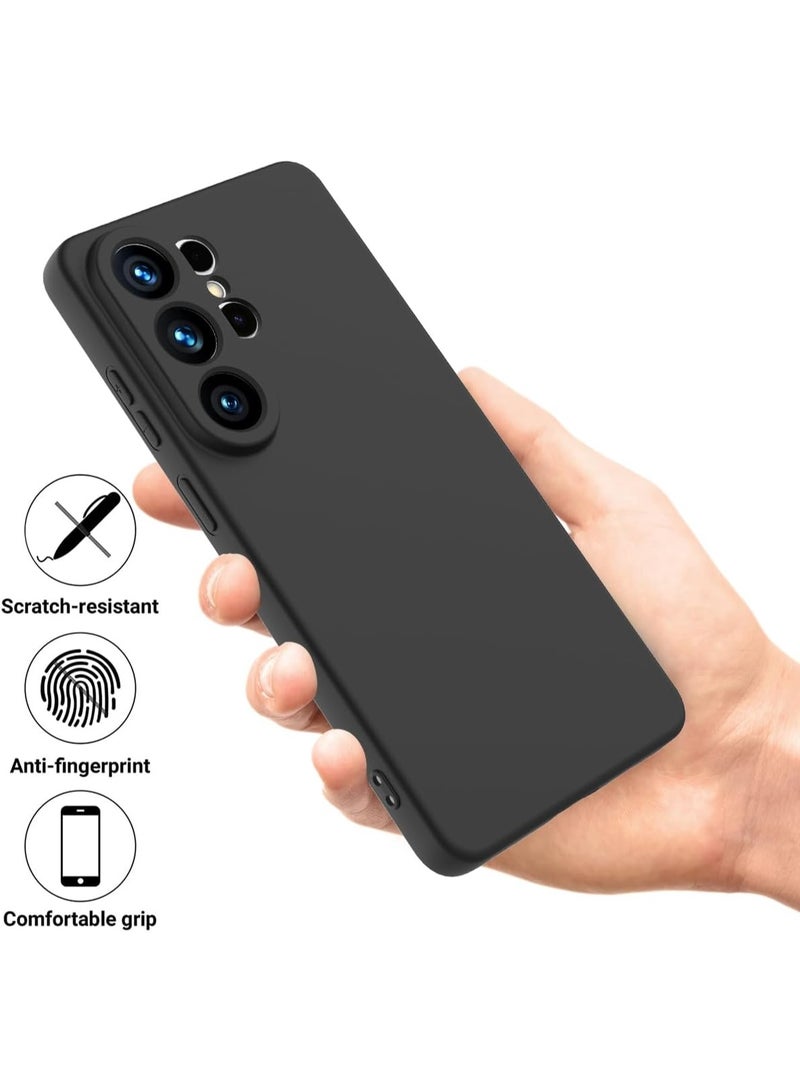 ICARLUS For Samsung Galaxy S26 Ultra 5G Case Slim Liquid Silicone Protective Cover Black - Image 4