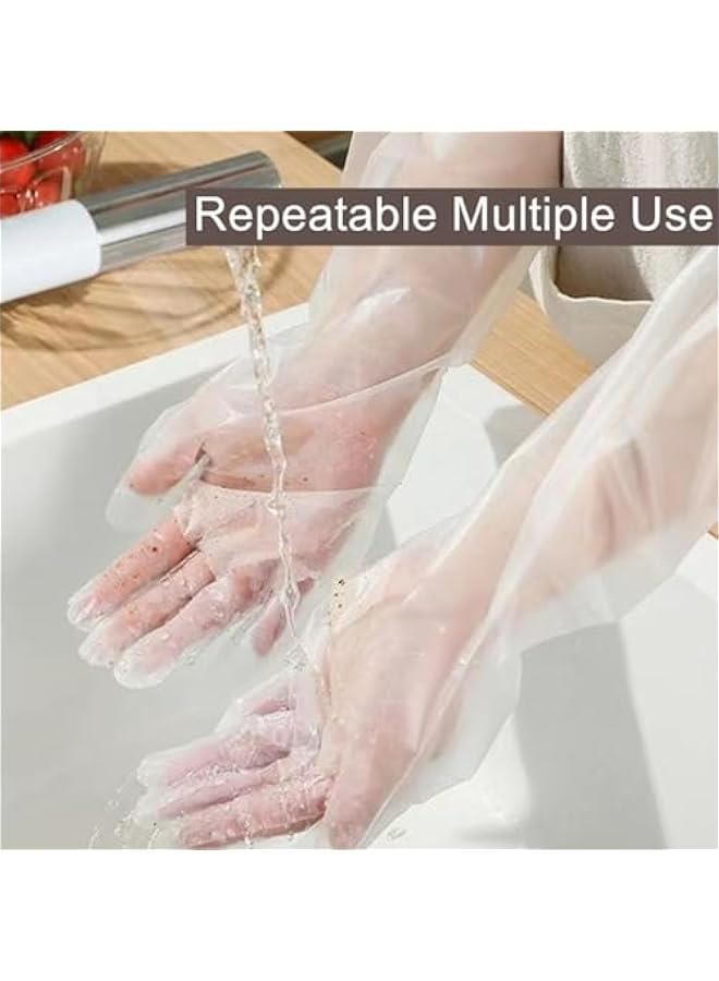 قفازات طويلة للتنظيف من هيبيفانز، 10 قطع قفازات مطاطية واقية وقابلة لإعادة الاستخدام للمهام المنزلية والمطبخ وغسالة الصحون والبستنة - 23.6 بوصة - Image 5