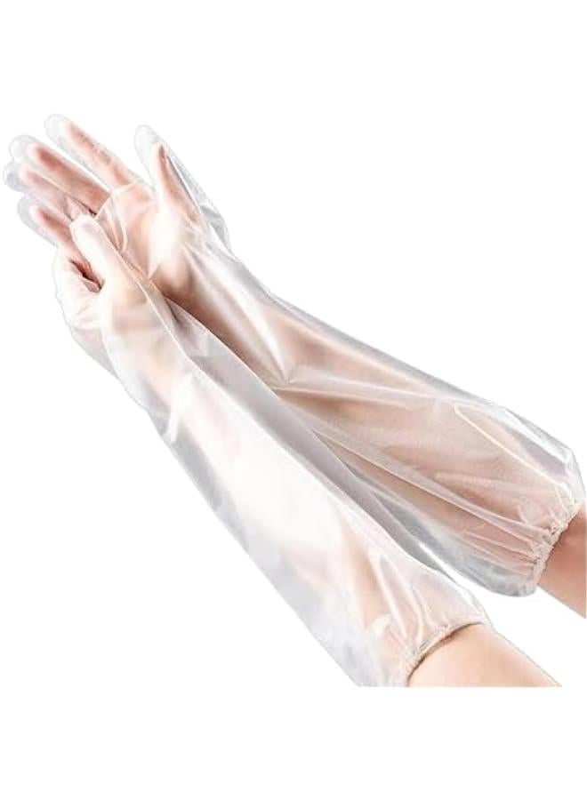 قفازات طويلة للتنظيف من هيبيفانز، 10 قطع قفازات مطاطية واقية وقابلة لإعادة الاستخدام للمهام المنزلية والمطبخ وغسالة الصحون والبستنة - 23.6 بوصة - Image 1