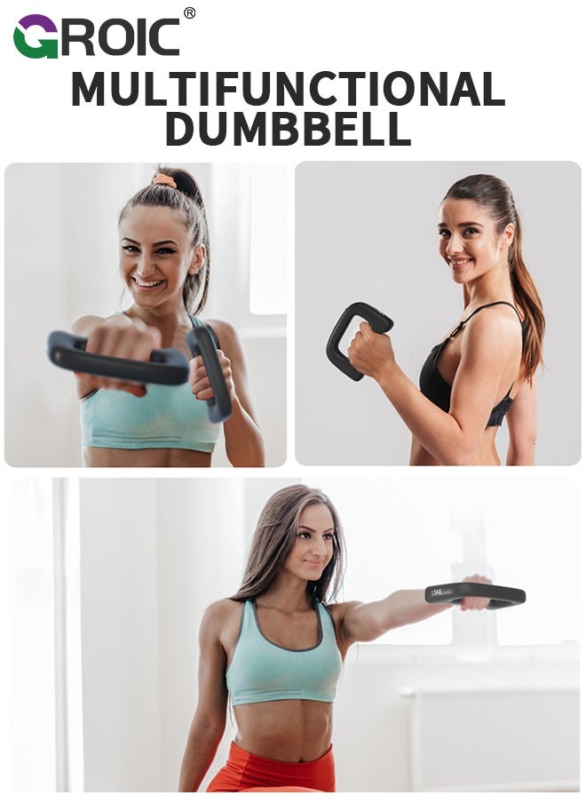 GROIC - 2KG 1Pair D-Shaped Neoprene Exercise Workout Jogging Walking Cardio Dumbbells 1Pair Ergonomic Dumbbells Weights Set-Hand Weights for Pilates, Yoga, Jogging,Strength Training - Image 1