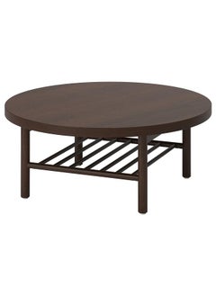 Coffee Table, Dark Brown Beech Veneer, 90 Cm