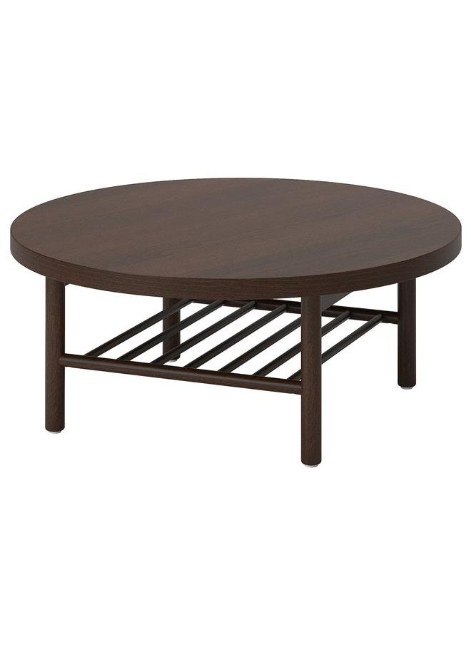 erorex - Coffee Table, Dark Brown Beech Veneer, 90 Cm - Image 1