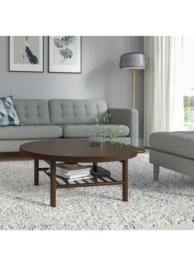 erorex - Coffee Table, Dark Brown Beech Veneer, 90 Cm - Image 1