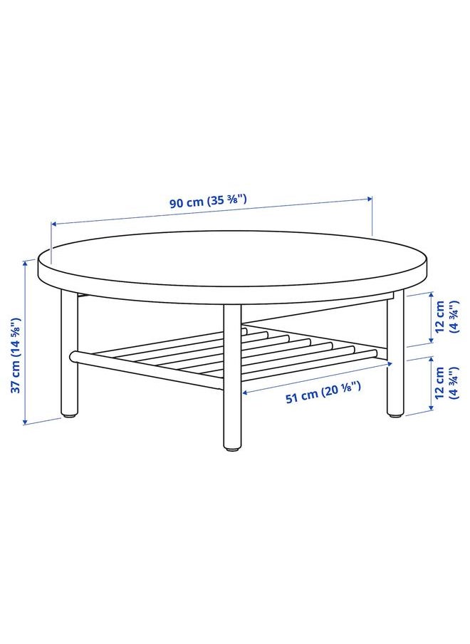 erorex - Coffee Table, Dark Brown Beech Veneer, 90 Cm - Image 1