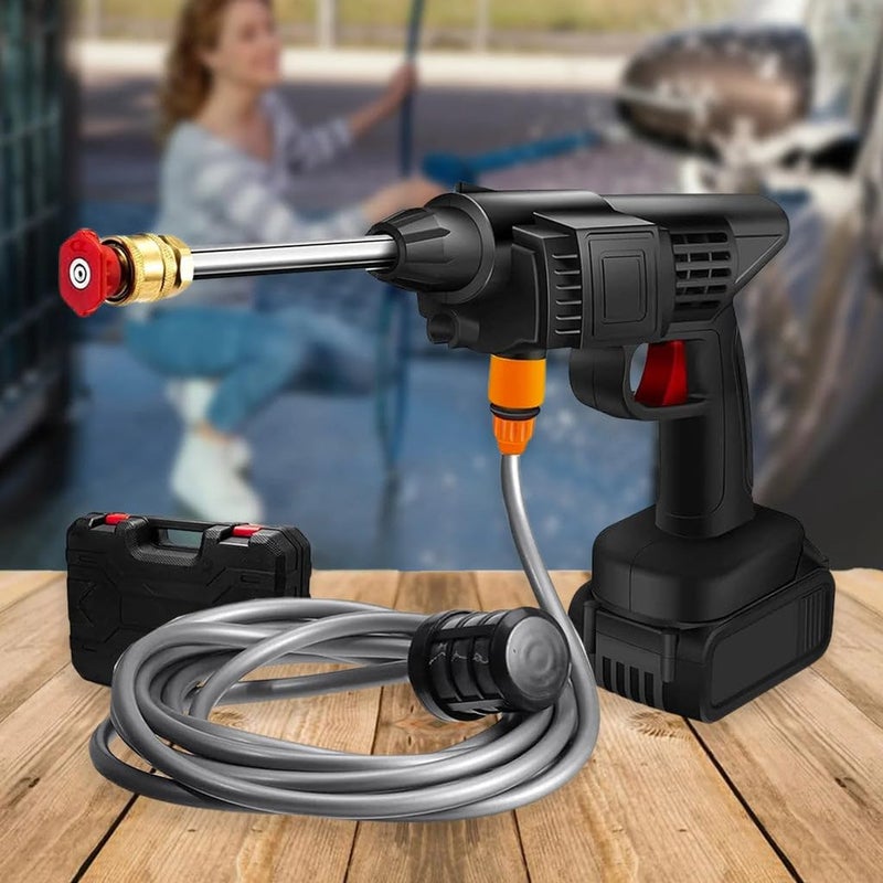Cordless Pressure Washer, Portable Pressure Washer with Rechargeable 2 Batteries 5-in-1 Nozzle, Handheld High-Pressure Car Washer Gun for Home/Floor Cleaning & Watering/Washing Cars/Fences/Siding - Image 2