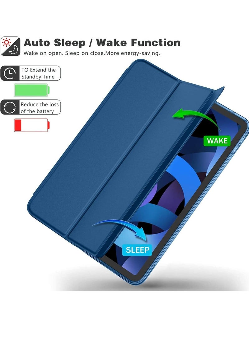 Raxoom Sky Blue Trifold Stand Case for iPad Air (13-inch, M2 2024) & iPad Pro 12.9-inch (4th/5th/6th Gen) with Pencil Holder - Image 3