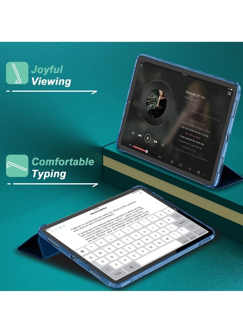 Raxoom Sky Blue Trifold Stand Case for iPad Air (13-inch, M2 2024) & iPad Pro 12.9-inch (4th/5th/6th Gen) with Pencil Holder - Image 4