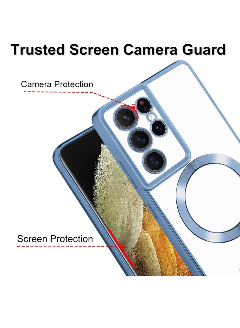 BORTONY - Samsung Galaxy S21 Ultra Case Magsafe Case Support Wireless Charging Electroplated S21 Ultra Case Soft TPU Shockproof Camera Lens Protective Case for Samsung Galaxy S21 Ultra - Image 1