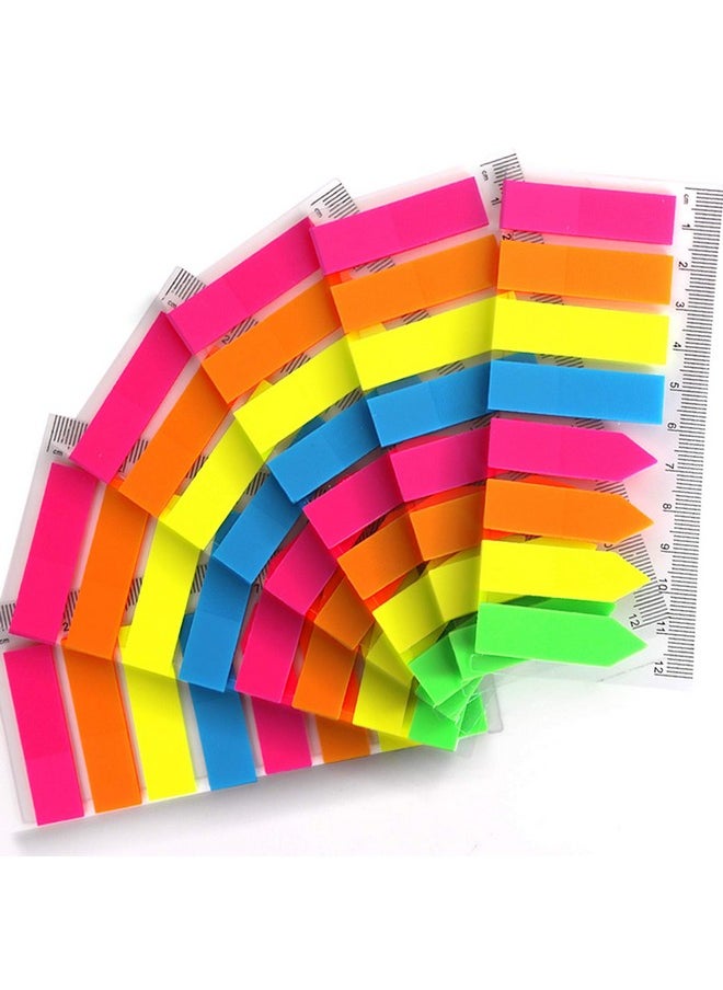 FANDAMEI 960 Pieces Neon Page Markers 6 Sets Translucent Page Flags Fluorescent Index Tabs Sticky Notes Tabs With 12 Cm Measurement For Page Marker  - Image 1