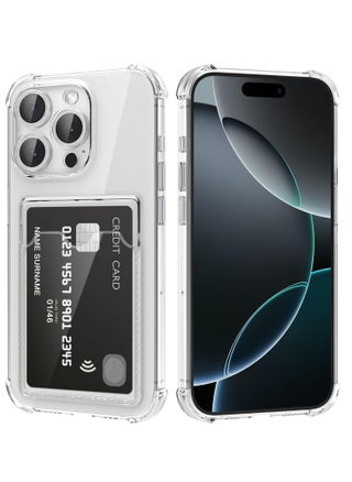 Case for iPhone 16 Pro  Soft TPU Silicone Transparent Camera Protection Case with Card Holder Wallet Lens Anti-Scratch Card Cover - pzsku/Z0C7A03A1B8C655C376E7Z/45/_/1731251677/f173bc35-bba6-4171-b2e4-d5f70871c6ad