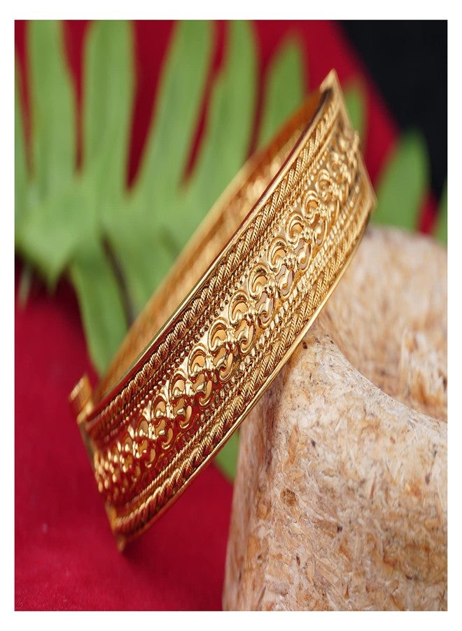 JFL - Jewellery for Less Traditional Ethnic One Gram Gold Plated Openable Kada for Women & Girls. - Image 4