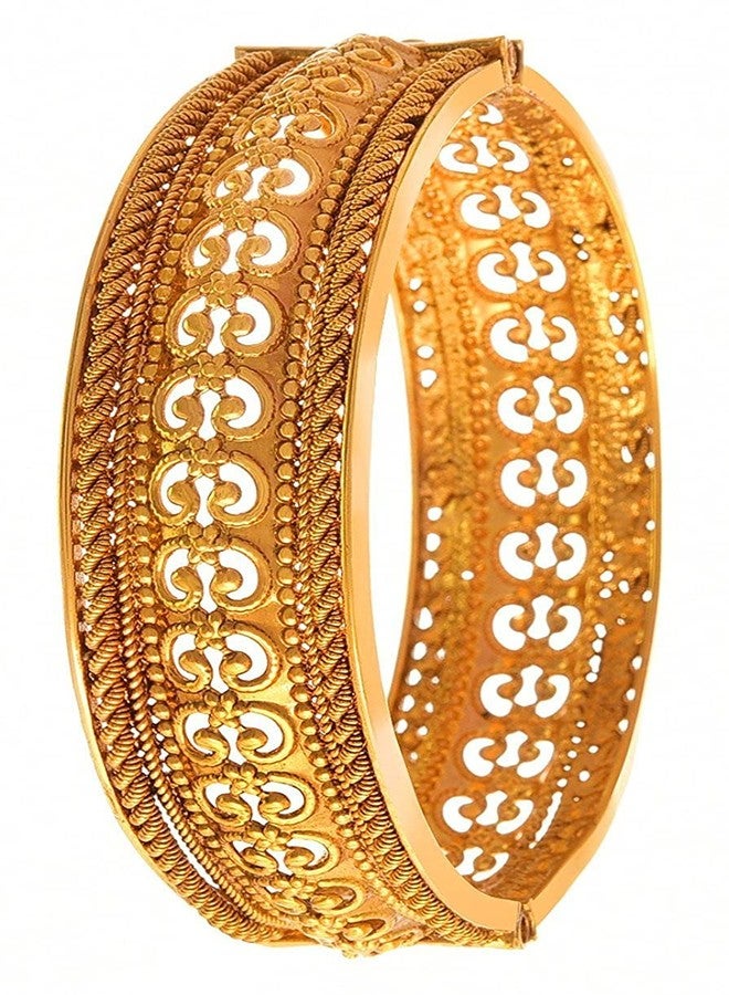 JFL - Jewellery for Less Traditional Ethnic One Gram Gold Plated Openable Kada for Women & Girls. - Image 1