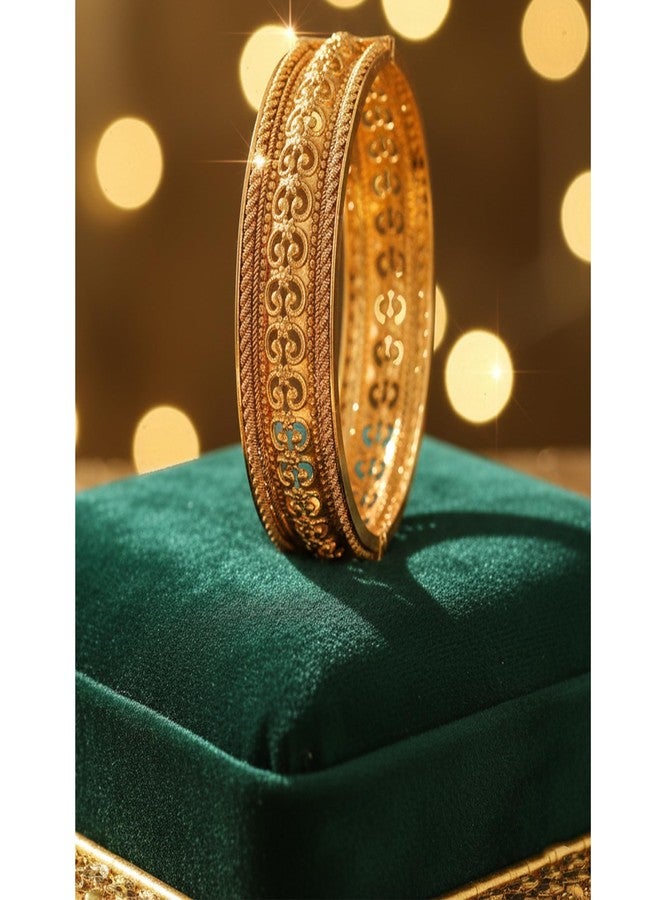 JFL - Jewellery for Less Traditional Ethnic One Gram Gold Plated Openable Kada for Women & Girls. - Image 3