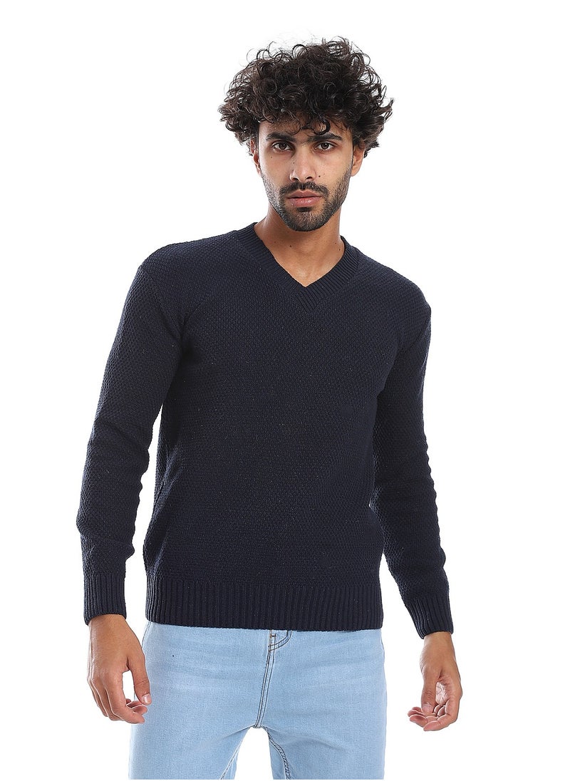 Caesar Wool Mens Pullover With V Neck  - Image 2