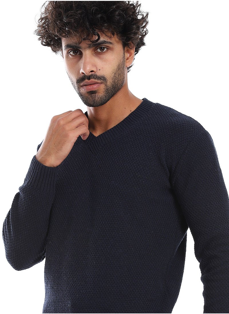 Caesar Wool Mens Pullover With V Neck  - Image 1
