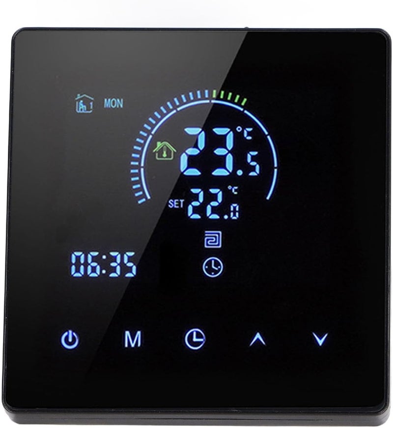 متعدد الاستخدامات منظم حرارة رقمي Yosoo، شاشة LCD ذكية قابلة للبرمجة للتحكم في درجة حرارة أنظمة التدفئة الأرضية الكهربائية، مع برمجة ذكية و (WiFi، (التحكم الصوتي لـ Yandex، لـ) خفيف الوزن وسهل الحمل - Image 1