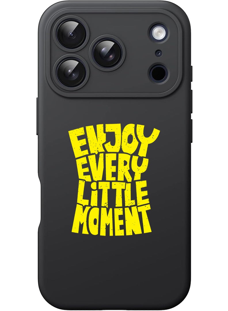 Theodor Protective Slim Fit Case Liquid Silicone Cover with Full Body Protection Anti-Scratch Shockproof Case For Apple iPhone 17 Pro (Black) enjoy every - Image 1