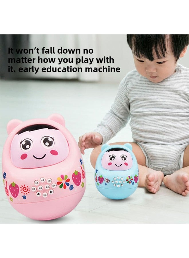 Baby Early Education Machine Tumbler Toy Children Baby Phone Phone Music Fun Story Machine Supermarket Stall-Color:Early Education Tumbler Blue  Bag + Rechargeable Battery  - Image 4