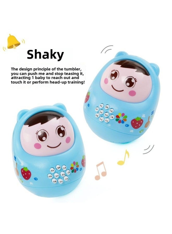 Baby Early Education Machine Tumbler Toy Children Baby Phone Phone Music Fun Story Machine Supermarket Stall-Color:Early Education Tumbler Blue  Bag + Rechargeable Battery  - Image 5