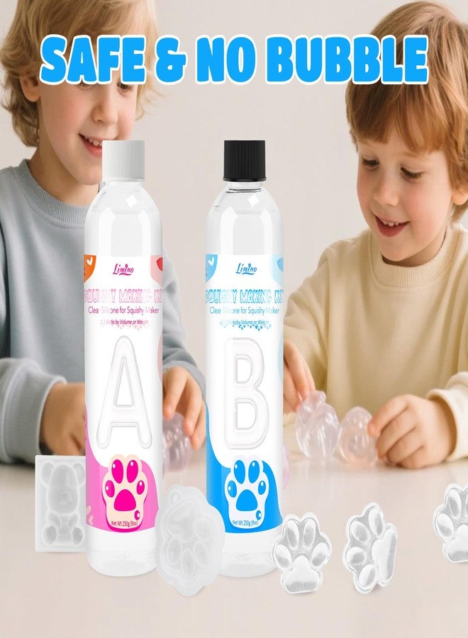 Limino Transparent Liquid Silicone for Taba Squishy Kit - 18oz 1:1 Ratio Mixed Super Soft Silicone Rubber for Squishies Making, Perfect DIY Stress Relief Gift Making Kit for Squishy Maker, Bear, Cat's Paw - Image 5