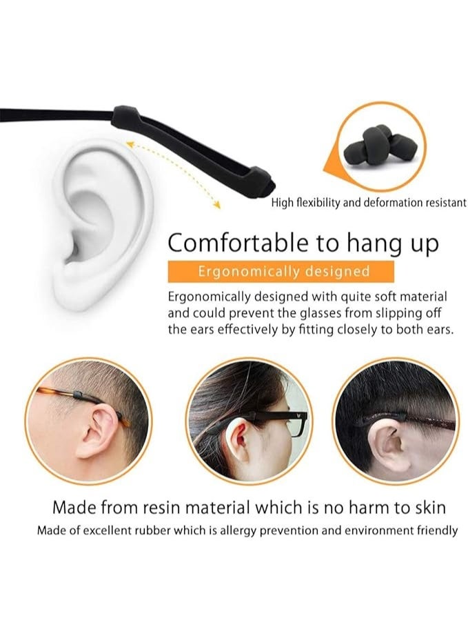 ChicAbode Soft Silicone Eyeglasses Temple Tips Sleeve Retainer,Anti-Slip Elastic Comfort Glasses Retainers For Spectacle Sunglasses Reading Glasses Eyewear, 6 pairs - Image 5