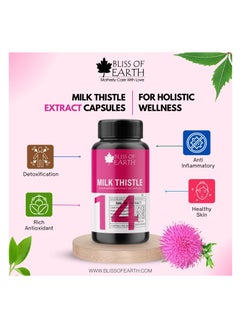 BLISS OF EARTH Bliss of Earth Milk Thistle Capsules Liver Support Supplement 60 Count  500mg Pure Extract Per Serving Organic  Non GMO  500mg Vegan Friendly  - Image 5