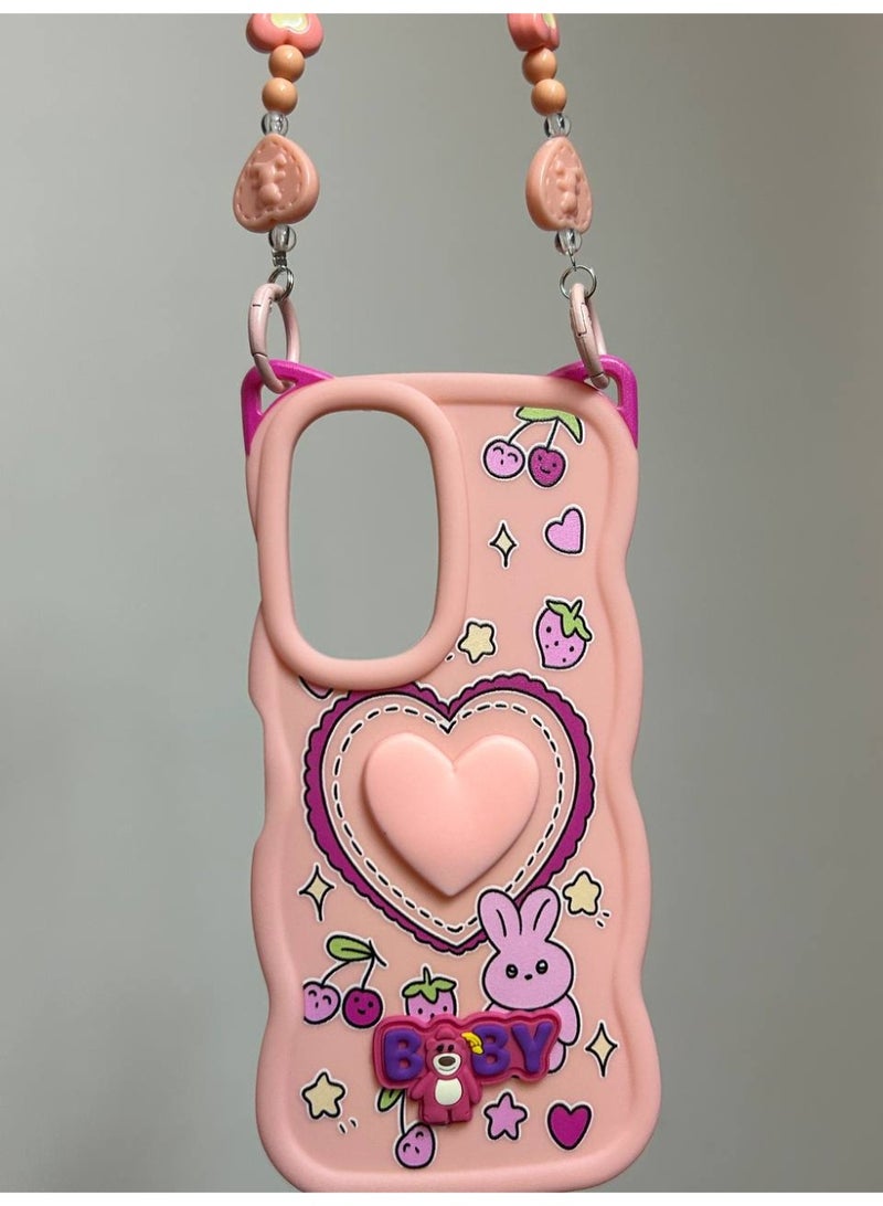 جراب خلفي بتصميم كرتوني جديد علي شكل قلب وعليه كلمه BABY متوافق مع هاتف فيفو Y04 - Image 1