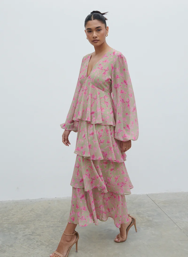 بريتي لافيش Ashton Midaxi Ruffle Dress