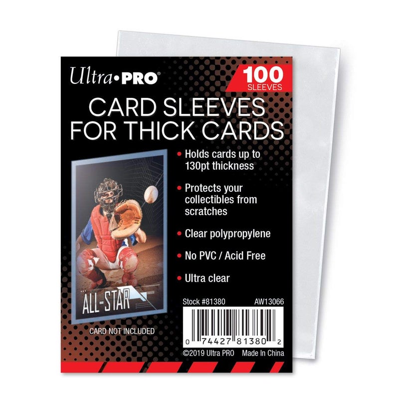Ultra Pro Clear Thick Card Sleeves, Plastic| Holds cards up to 130-Point | 100-Count - Image 1