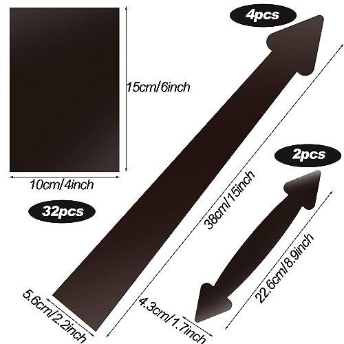 Ferraycle 38 Pcs Magnetic Garage Door Decoration Kit Include 32 Faux Windows 4 Faux Hinges and 2 Handles Magnetic Door Decorative Hardware Garage Door Magnets for 2 Car, Dark Brown(Square) - Image 2