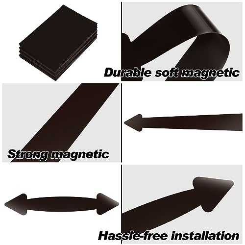 Ferraycle 38 Pcs Magnetic Garage Door Decoration Kit Include 32 Faux Windows 4 Faux Hinges and 2 Handles Magnetic Door Decorative Hardware Garage Door Magnets for 2 Car, Dark Brown(Square) - Image 3