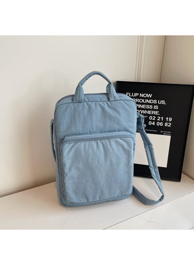 Large Capacity Women's Shoulder Bag Tablet Computer Bag Handbag File Storage Crossbody Bag Waterproof Nylon Urban Minimalist Style-Color:Creamy-white-Dimensions:Width 26 Thickness 8 Height 39  - Image 3
