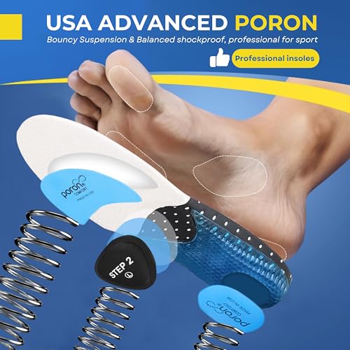 DOCOSS x Poron(USA Make) Gel Insoles For Men,Women Orthopedic Insole for Flat Feet with Attachments For Extra Comfort & Patented Dual Gel Design, Medial Arch Support Footwear,Ideal For Loose Shoes or Replacing Existing Insoles/Inserts, Shock Absorbing Foot Sole Pain Relief (Small /UK 3-6/EU 35-40) - Image 2