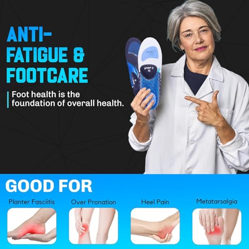 DOCOSS x Poron(USA Make) Gel Insoles For Men,Women Orthopedic Insole for Flat Feet with Attachments For Extra Comfort & Patented Dual Gel Design, Medial Arch Support Footwear,Ideal For Loose Shoes or Replacing Existing Insoles/Inserts, Shock Absorbing Foot Sole Pain Relief (Small /UK 3-6/EU 35-40) - Image 5