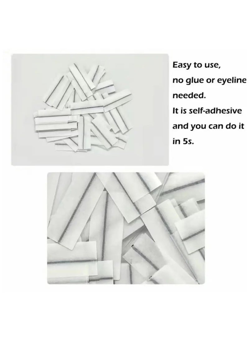 Generic - 40 Pieces Self Adhesive Lash Strips for Fake Eyelashes No Glue Apply Self Adhesive Eyeliner Lashes Strips Waterproof Natural Look - Image 1