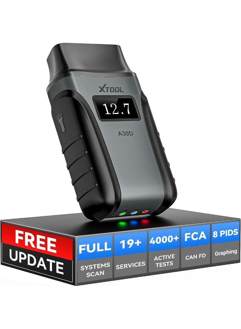 أداة اكس  أداة التشخيص XTOOL Anyscan A30D OBD2 - أداة فحص لاسلكية ثنائية الاتجاه - تحديثات مدى الحياة و19 عملية إعادة ضبط لمستشعر الكرنك وEPB وإعادة تعلم الخانق - قارئ شفرات السيارة الشامل للأنظمة المختلفة لأجهزة iPhone وAndroid - Image 1