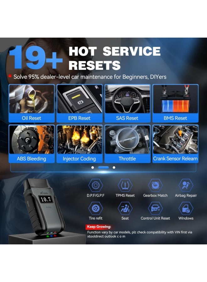 أداة اكس  أداة التشخيص XTOOL Anyscan A30D OBD2 - أداة فحص لاسلكية ثنائية الاتجاه - تحديثات مدى الحياة و19 عملية إعادة ضبط لمستشعر الكرنك وEPB وإعادة تعلم الخانق - قارئ شفرات السيارة الشامل للأنظمة المختلفة لأجهزة iPhone وAndroid - Image 3