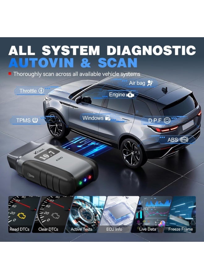 أداة اكس  أداة التشخيص XTOOL Anyscan A30D OBD2 - أداة فحص لاسلكية ثنائية الاتجاه - تحديثات مدى الحياة و19 عملية إعادة ضبط لمستشعر الكرنك وEPB وإعادة تعلم الخانق - قارئ شفرات السيارة الشامل للأنظمة المختلفة لأجهزة iPhone وAndroid - Image 4