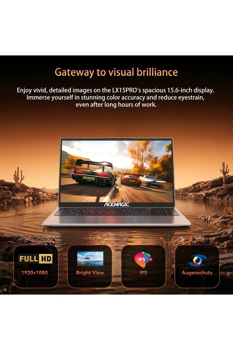 ACEMAGIC Laptop 15.6-inch AMD Ryzen5  7430U 16GB SO-DIMM DDR4 512GB M.2 2280 NVMe PCIe3.0 SSD Windows 11 Pro Type-C/USB3.2/plastic material/WIFI6/Bluetooth5.2  - Image 3